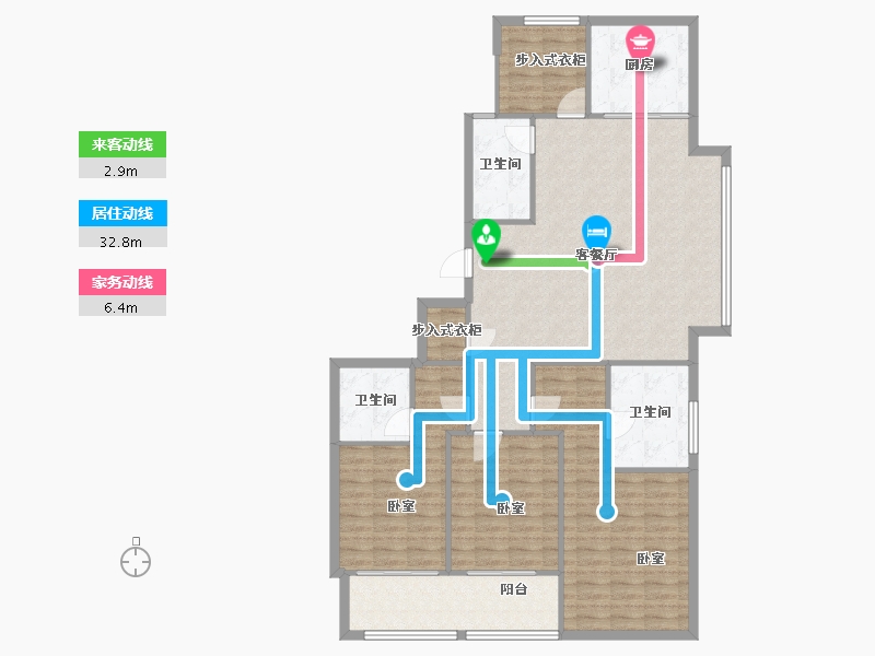 浙江省-宁波市-滨江·誉品-129.20-户型库-动静线