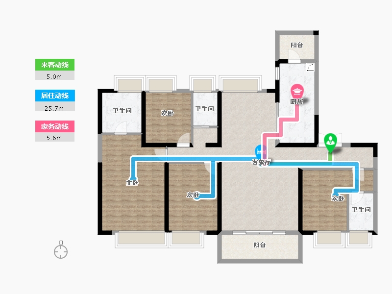 湖南省-长沙市-碧桂园·荟隽棠-143.47-户型库-动静线