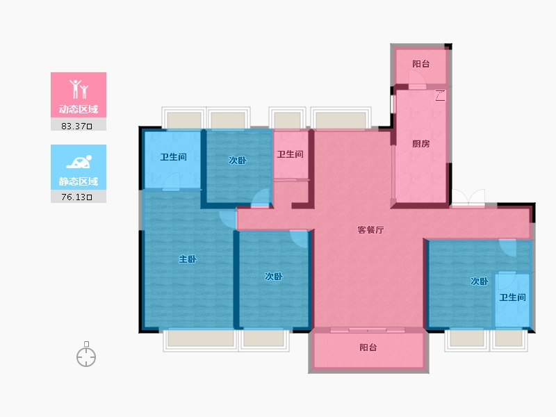 湖南省-长沙市-碧桂园·荟隽棠-143.47-户型库-动静分区