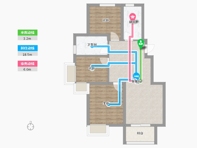 河北省-廊坊市-中海-铂悦公馆-74.00-户型库-动静线