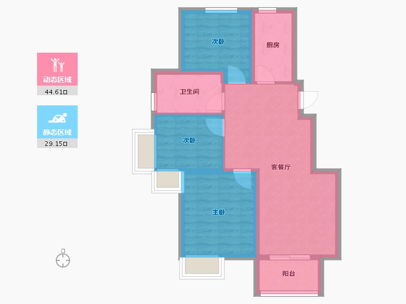 河北省-廊坊市-中海-铂悦公馆-74.00-户型库-动静分区