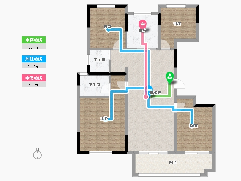 湖南省-长沙市-澳海望洲府-104.55-户型库-动静线