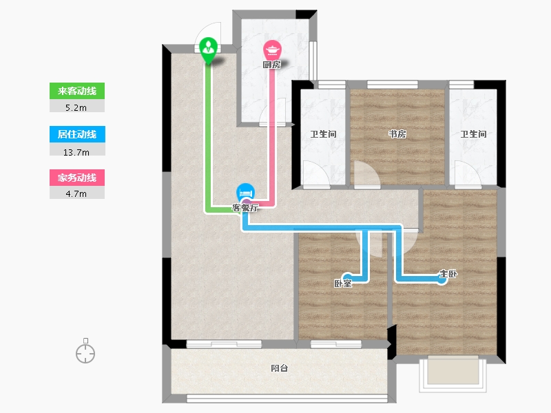 湖北省-武汉市-城南华府书香世家-84.20-户型库-动静线