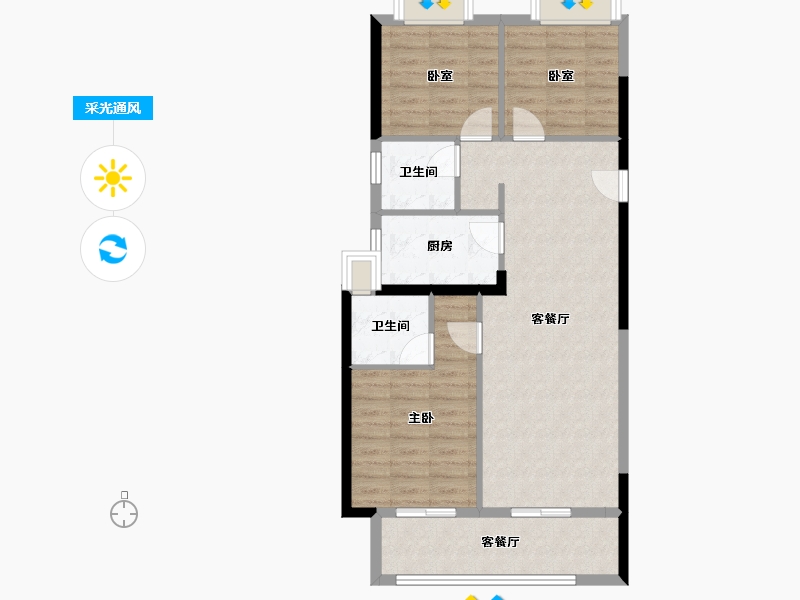 湖北省-武汉市-首开光明国风上观-81.54-户型库-采光通风