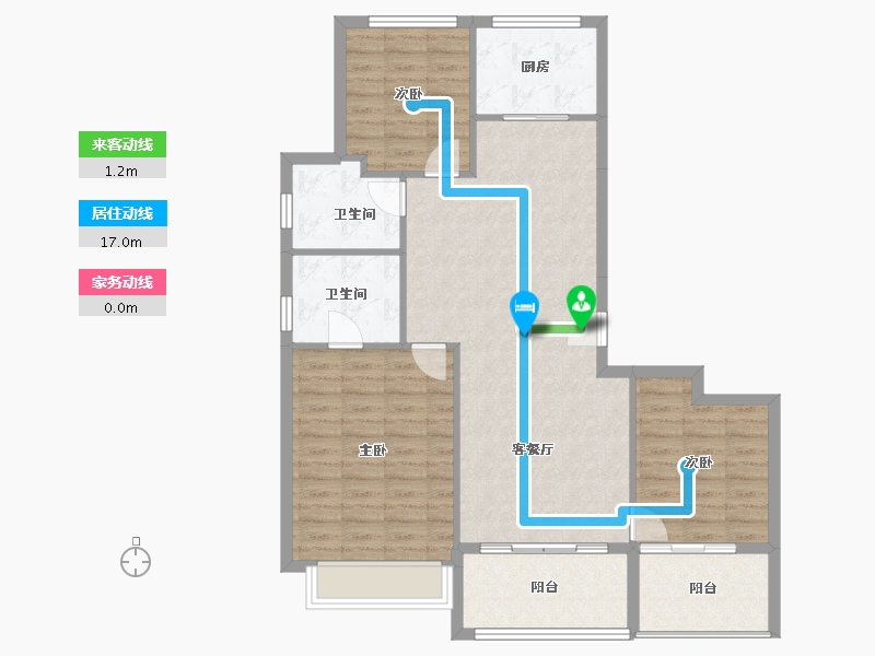 浙江省-宁波市-南寅钰府-103.45-户型库-动静线