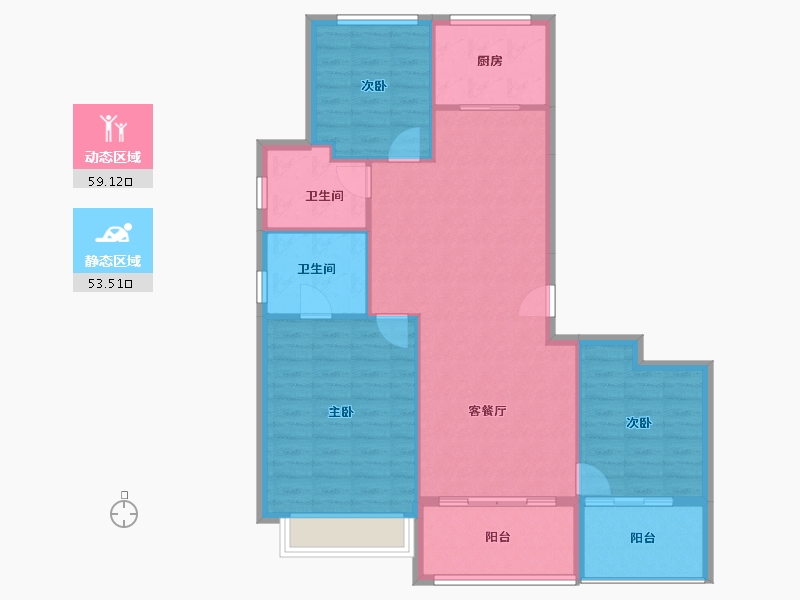 浙江省-宁波市-南寅钰府-103.45-户型库-动静分区