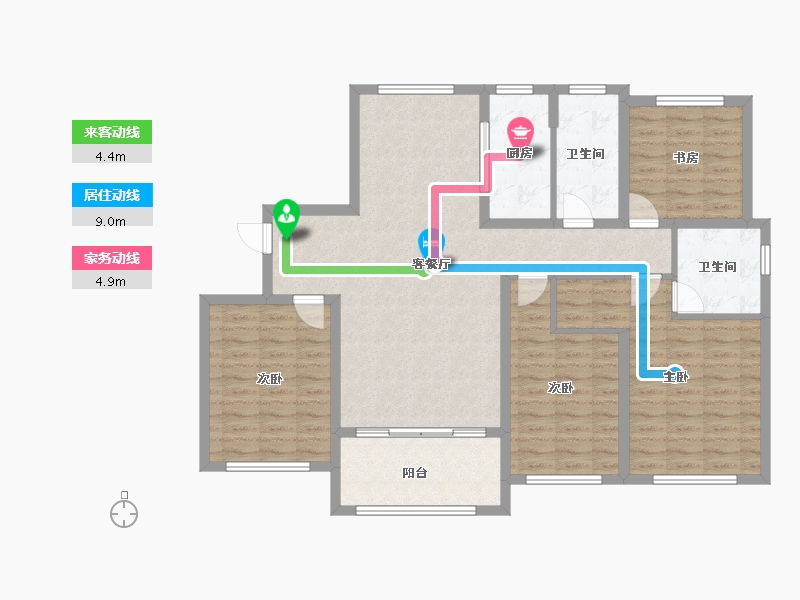 上海-上海市-颛桥·紫薇花园-118.04-户型库-动静线