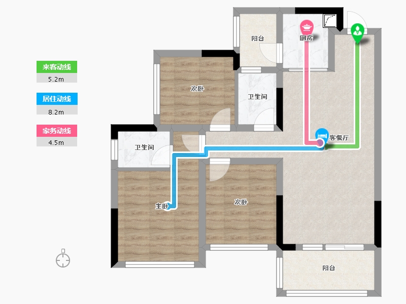 四川省-广安市-星辰壹号-80.00-户型库-动静线