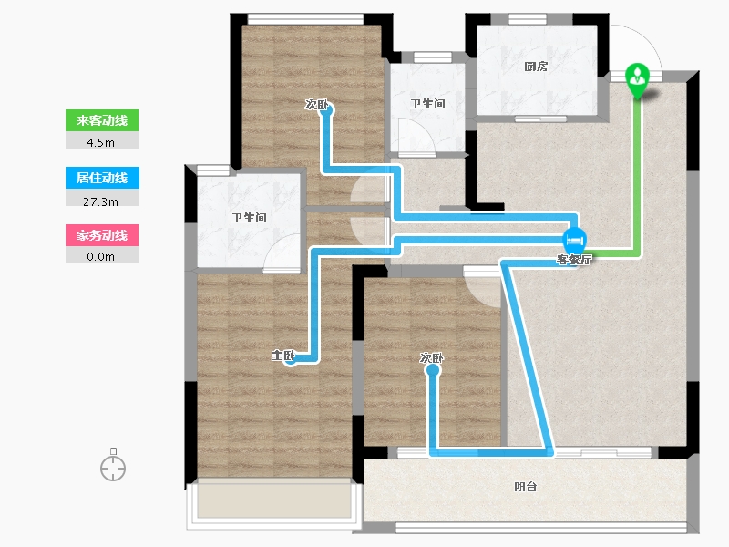 浙江省-温州市-新城瓯江湾-93.85-户型库-动静线