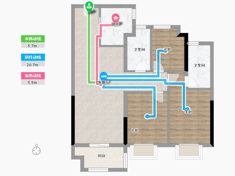 湖北省-武汉市-上坤大都会-76.80-户型库-动静线