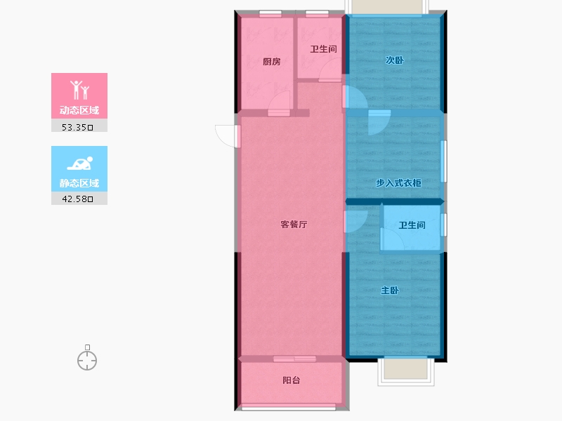 湖北省-武汉市-融创九坤璟宸时代-85.99-户型库-动静分区