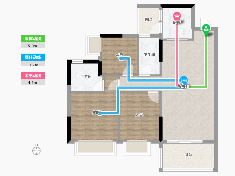 广东省-江门市-翰林印象-76.00-户型库-动静线