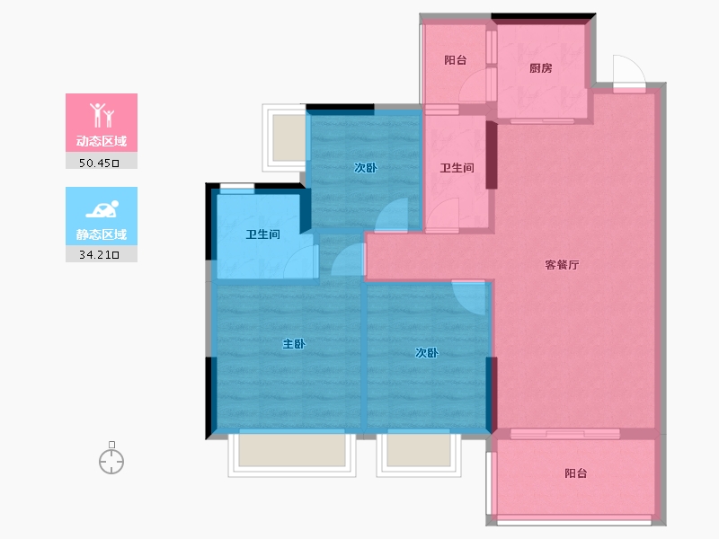 广东省-江门市-翰林印象-76.00-户型库-动静分区