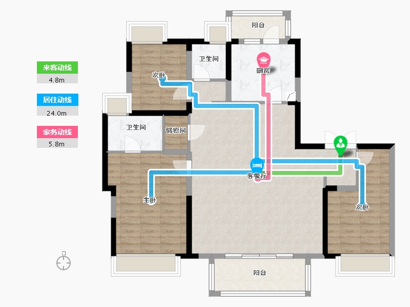 上海-上海市-保利·明明湖光-114.41-户型库-动静线