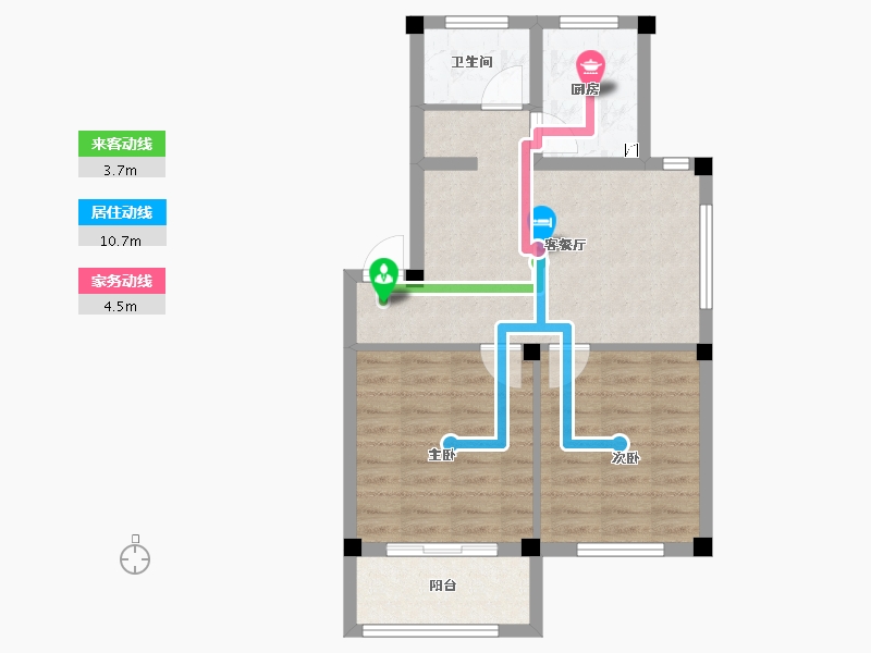 浙江省-宁波市-久南郡-58.62-户型库-动静线