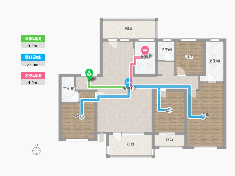 河北省-邢台市-悦湖公馆-126.00-户型库-动静线