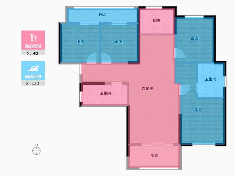 湖南省-长沙市-澳海望洲府-100.13-户型库-动静分区