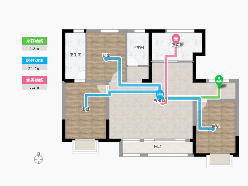 天津-天津市-中建·新丽壹号-94.88-户型库-动静线