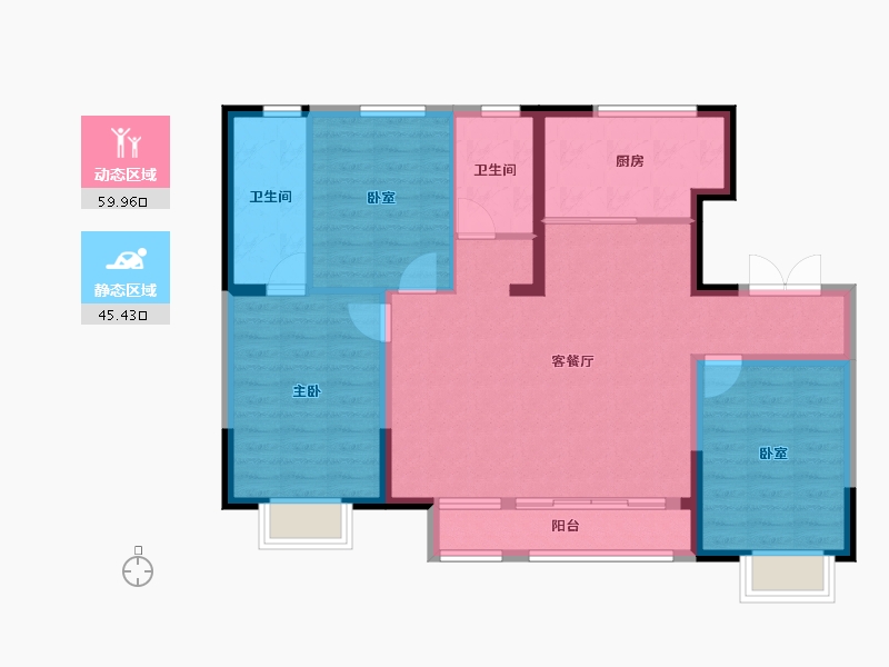 天津-天津市-中建·新丽壹号-94.88-户型库-动静分区