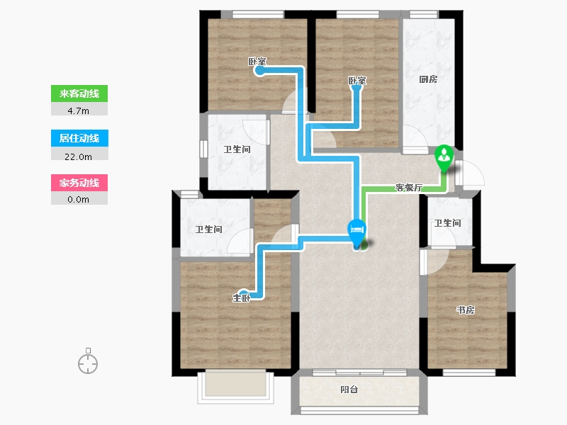 天津-天津市-中建·新丽壹号-93.25-户型库-动静线