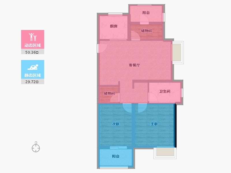 浙江省-宁波市-荣安林语秋月-71.21-户型库-动静分区