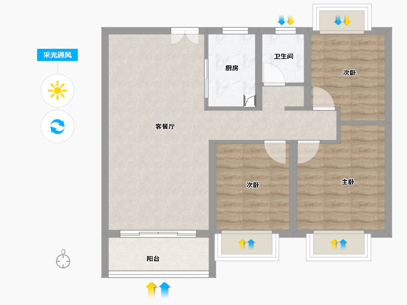 江西省-南昌市-春天里-71.12-户型库-采光通风