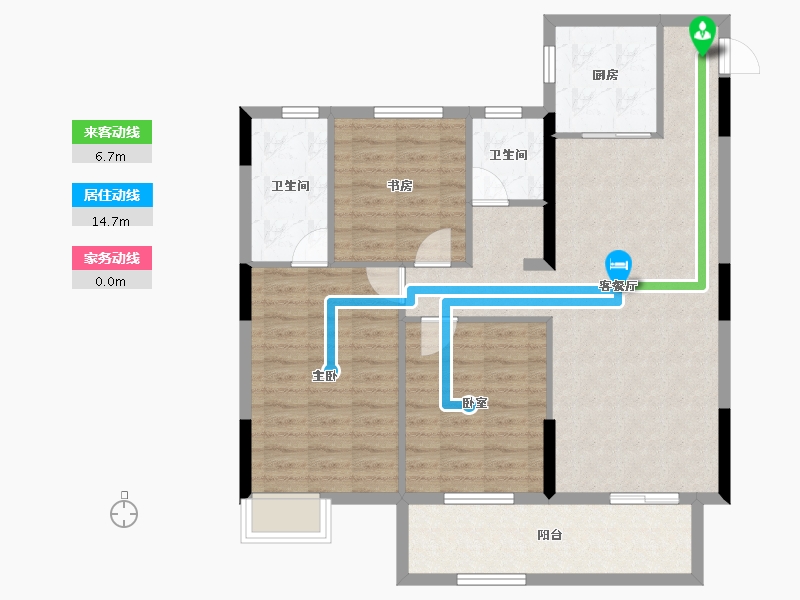 湖北省-武汉市-宝业星毓府-95.98-户型库-动静线