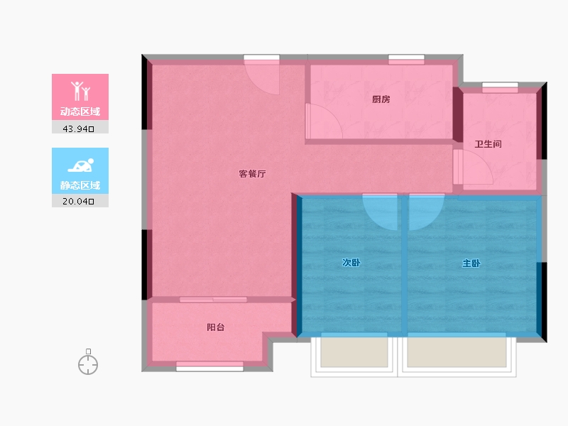 上海-上海市-新华御著-57.20-户型库-动静分区