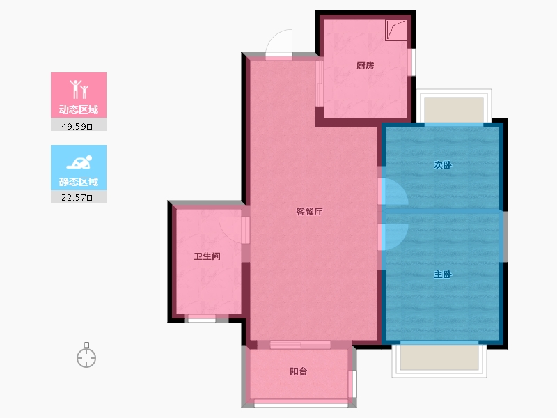 上海-上海市-万科·西郊都会-64.01-户型库-动静分区