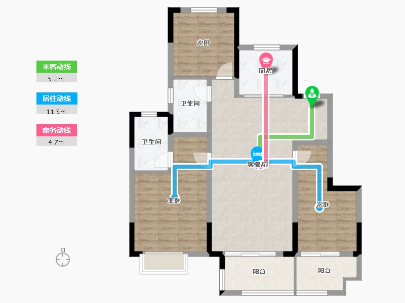 安徽省-合肥市-新力弘阳湖畔樾山-97.33-户型库-动静线