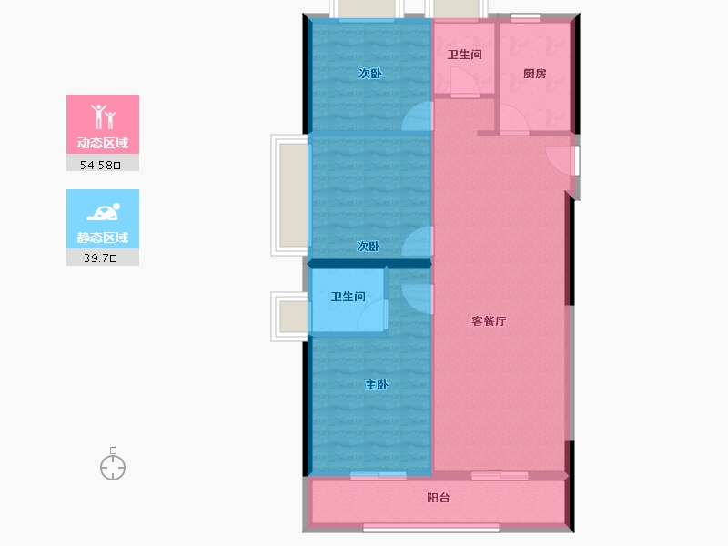 湖北省-武汉市-首开光明国风上观-85.46-户型库-动静分区