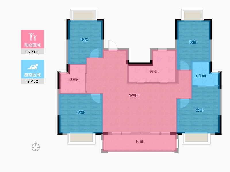 上海-上海市-万科·西郊都会-108.00-户型库-动静分区