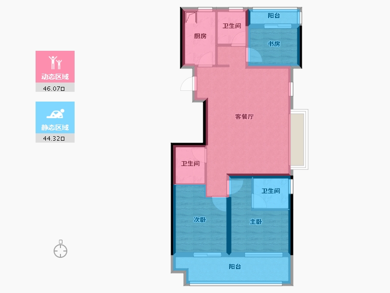 浙江省-宁波市-湖畔云庭-79.20-户型库-动静分区