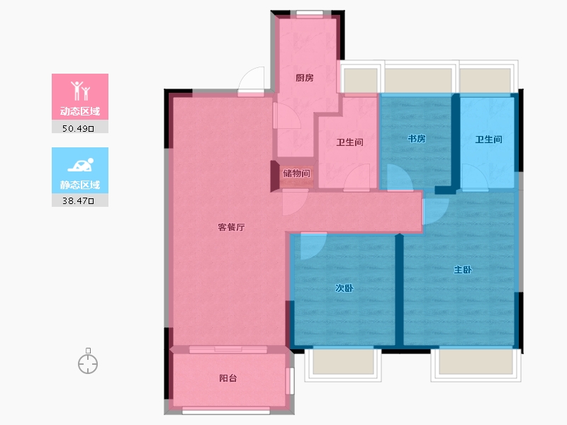 上海-上海市-保利·明明湖光-79.20-户型库-动静分区