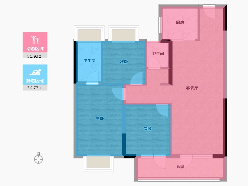 湖北省-武汉市-城投东方领誉-79.32-户型库-动静分区