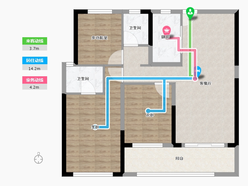 湖南省-长沙市-新力铂园-93.26-户型库-动静线