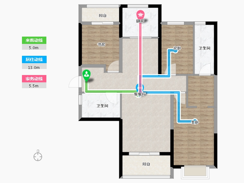 湖北省-武汉市-武汉城建汉樾台-104.00-户型库-动静线