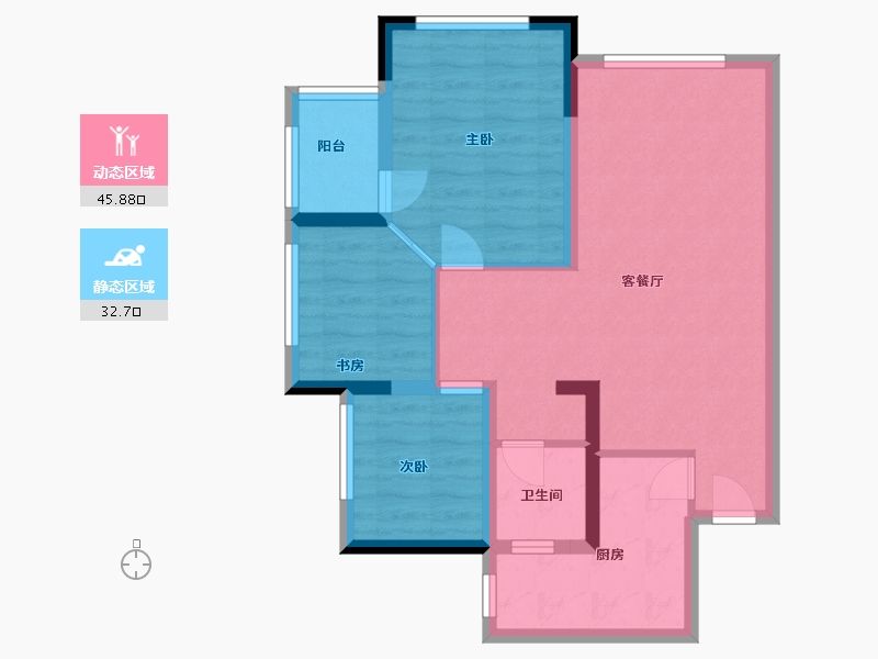 四川省-内江市-凯利翡翠园4期-69.50-户型库-动静分区