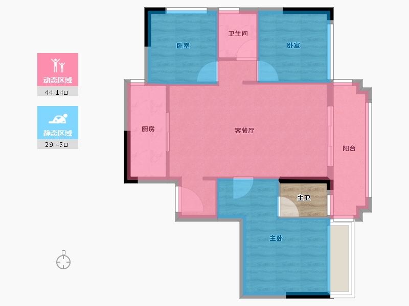 广东省-佛山市-富佳和院-68.71-户型库-动静分区