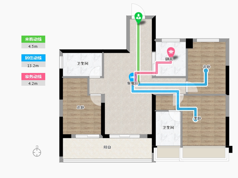 浙江省-温州市-德信新希望江屿云庄-87.55-户型库-动静线