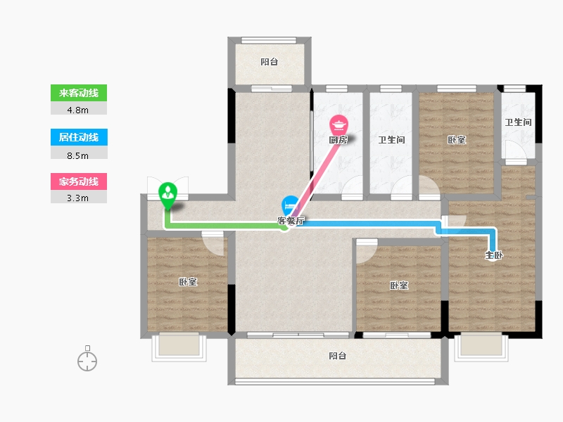 湖南省-长沙市-澳海望洲府-121.65-户型库-动静线