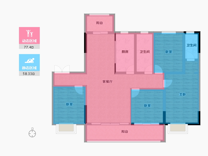 湖南省-长沙市-澳海望洲府-121.65-户型库-动静分区