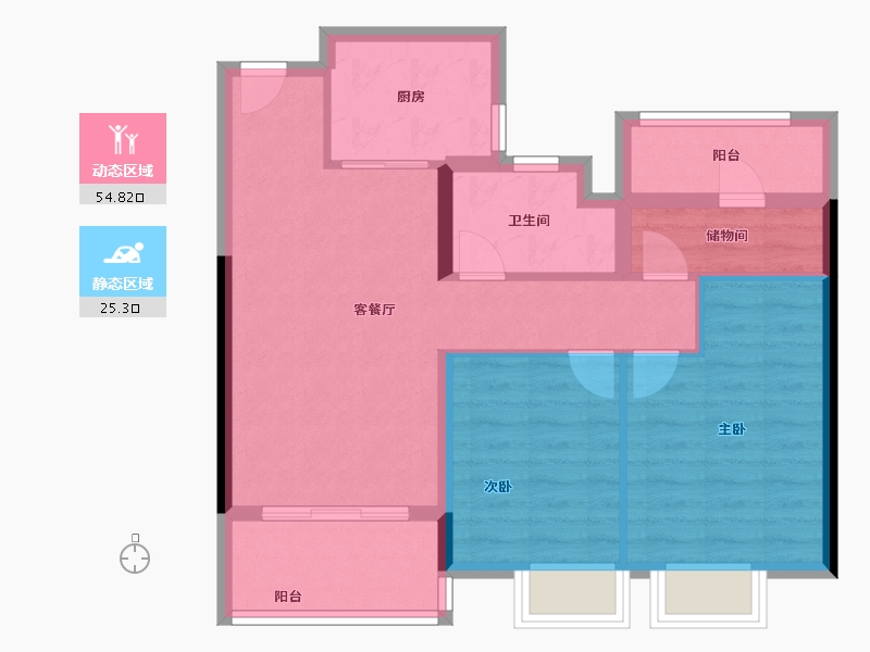 浙江省-宁波市-荣安林语秋月-71.20-户型库-动静分区