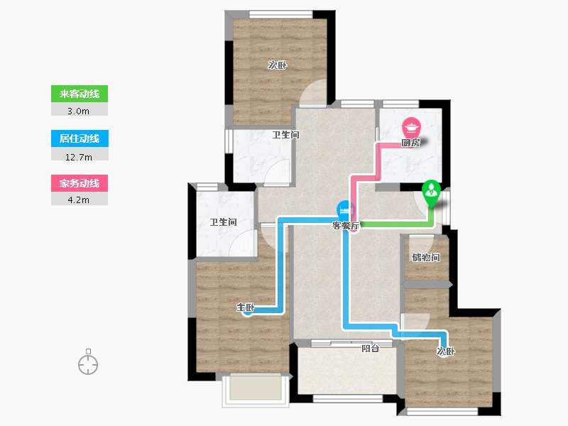 福建省-厦门市-建发缦玥长滩-71.20-户型库-动静线