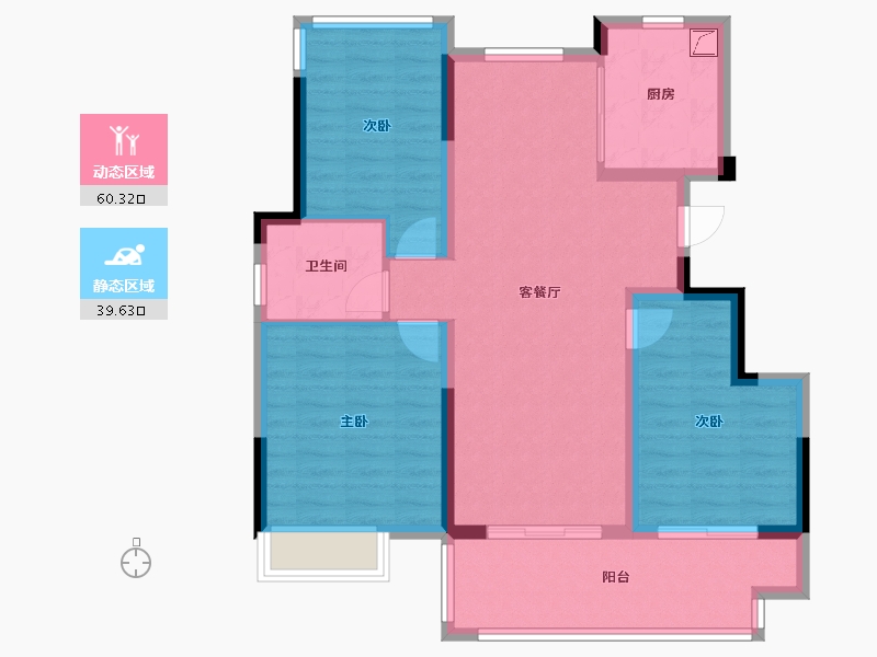 安徽省-合肥市-华盛和睦府-89.59-户型库-动静分区