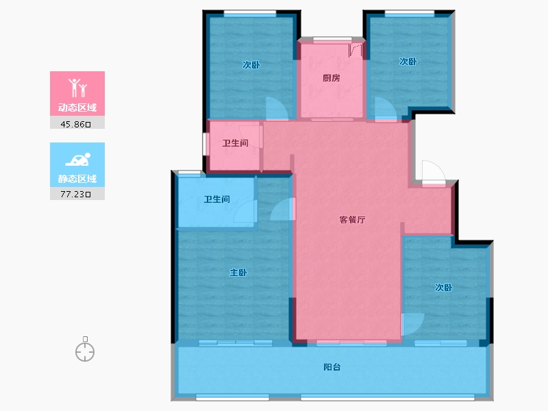 安徽省-合肥市-伟星玖都荟-111.00-户型库-动静分区