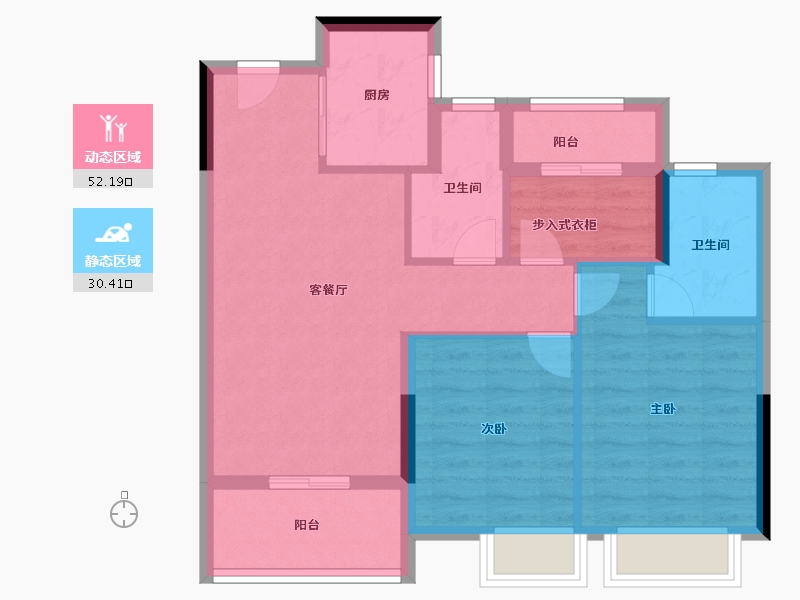 浙江省-宁波市-荣安林语秋月-73.60-户型库-动静分区