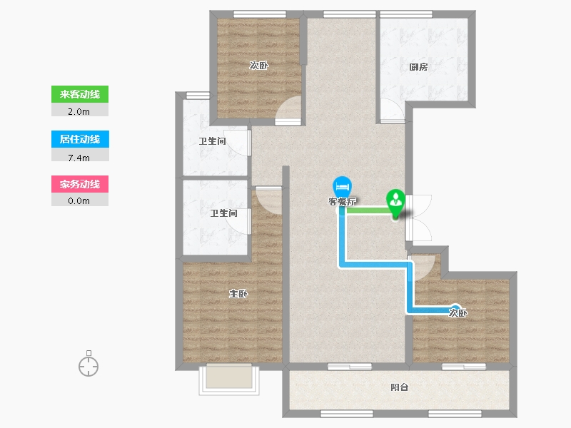 江苏省-苏州市-九龙仓逅湾雅苑​-109.60-户型库-动静线