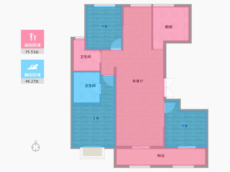 江苏省-苏州市-九龙仓逅湾雅苑​-109.60-户型库-动静分区