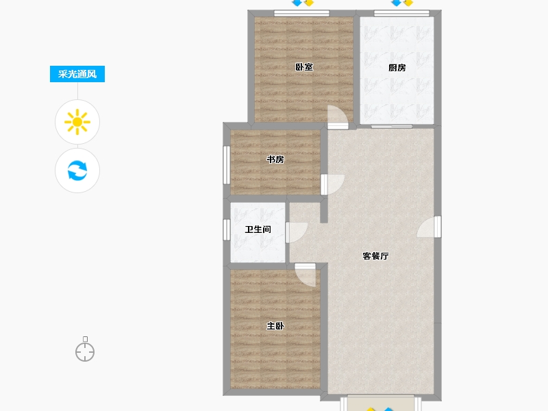 内蒙古自治区-鄂尔多斯市-丽都佳苑-104.00-户型库-采光通风